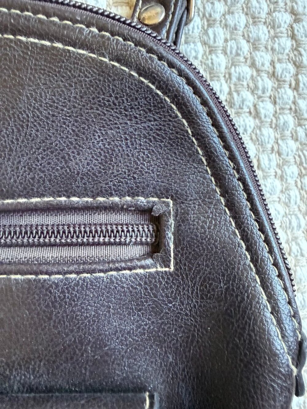 Brown Faux Leather Mini Backpack - Picture 7 of 13